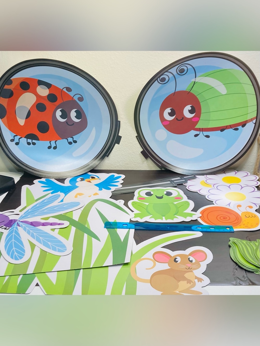 NEW Kids Bug & Pond Friends Wall Decals - Colorful Classroom Set